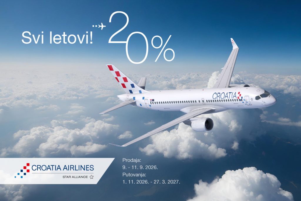 20% popusta na sve letove Croatia Airlinesa!